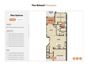 Interactive real estate project page with floorplan and map